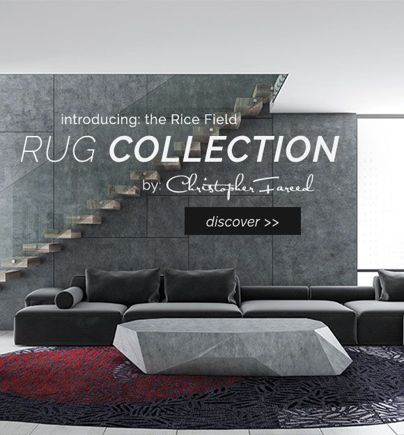 Introducing Christopher Fareed's newest collection of odd shaped hospitalty rugs: Rice Field. Discover these luxury rugs now!