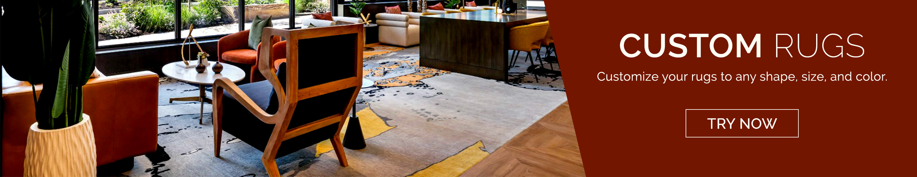 Custom rugs. Customize your rugs to any shape, size and color. Try now.